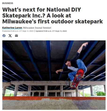 Milwaukee Journal Sentinel article on National DIY Skatepark